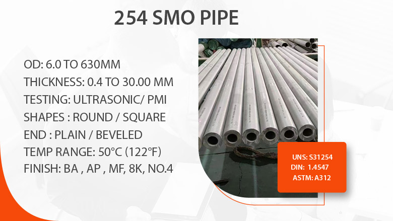 254 SMO pipe suppliers in India
