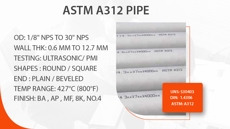 ASTM A312 pipe manufacturer in India