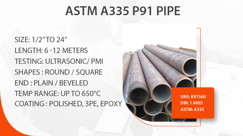 ASTM A335 P91 pipe manufacturer in India