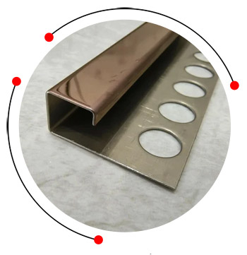brushed stainless steel tile edge trim