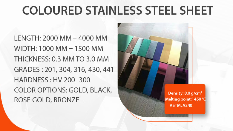 Coloured stainless steel sheet suppliers in India