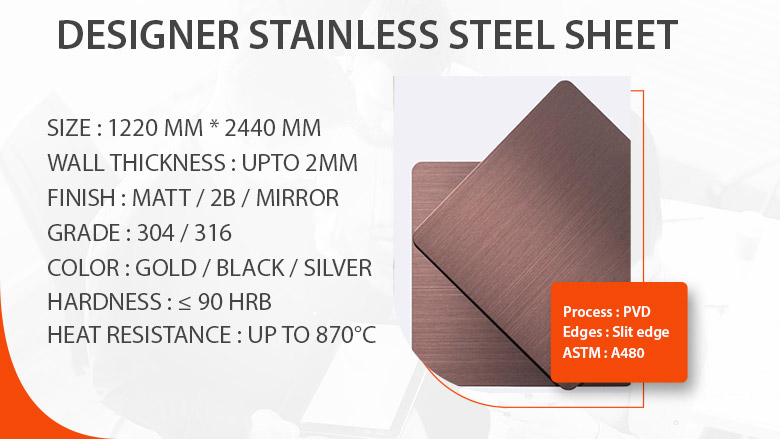 Designer stainless steel sheet supplier in India