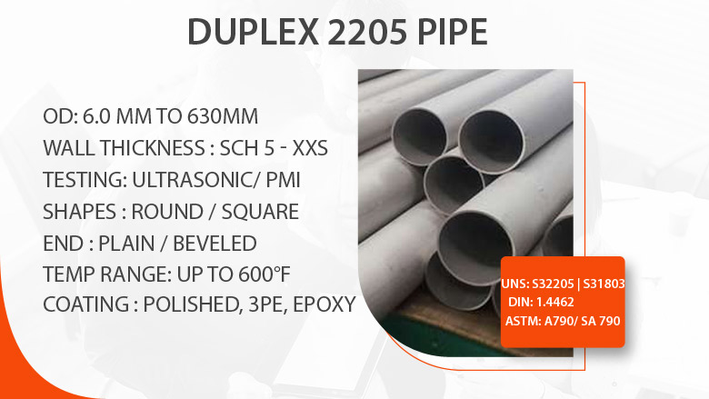 Duplex 2205 pipe supplier in India