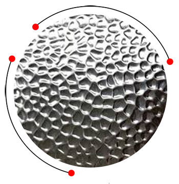 Hammered stainless steel sheet