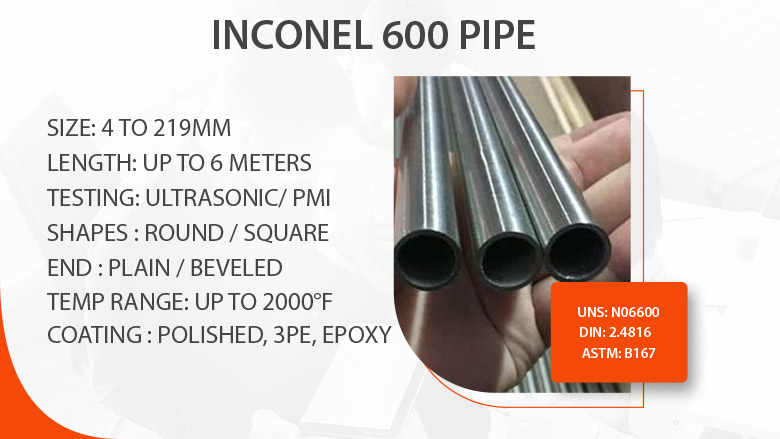 Inconel 600 pipe suppliers in India