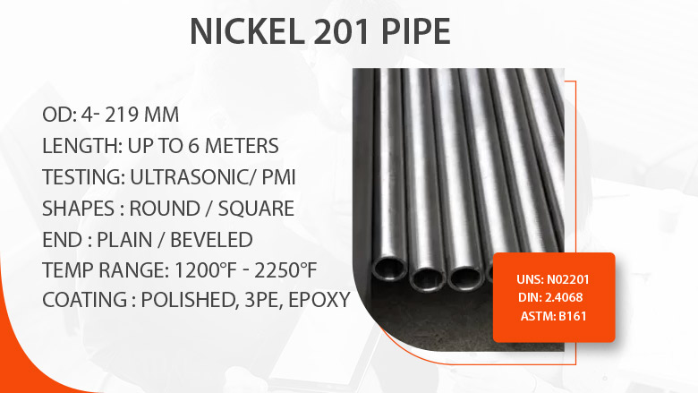 Nickel 201 pipe manufacturer in India