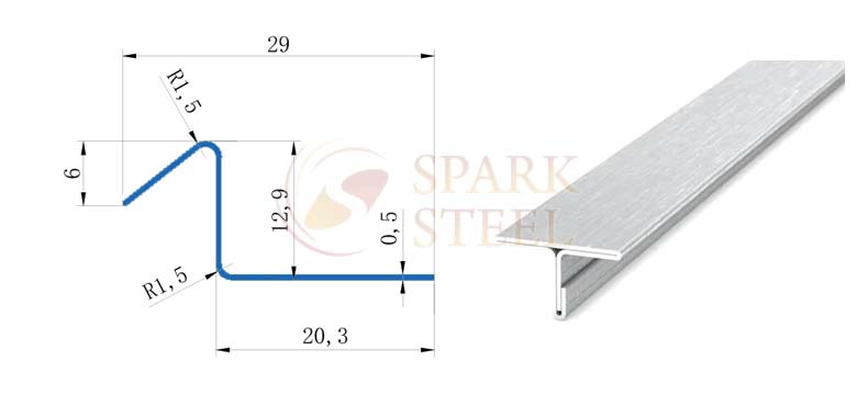 Parameters of stainless steel floor transition profile
