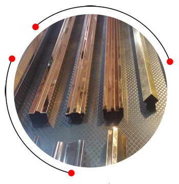 PVD coated stainless steel profiles