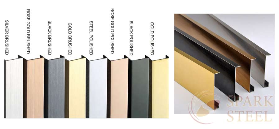 Stainless steel 304 skirting profiles color option