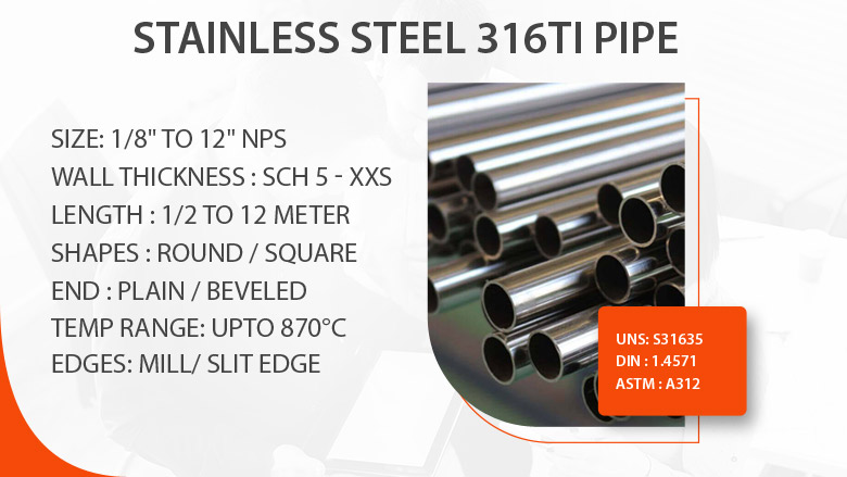 Stainless steel 316TI pipe manufacturer in India