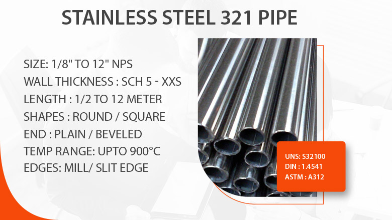 Stainless steel 321 pipe manufacturer in India