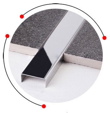 Stainless steel C profile trim