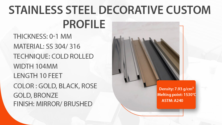 Stainless steel decorative custom profile manufacturer in India
