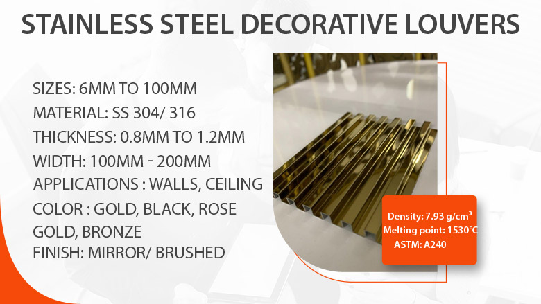 Stainless steel decorative louvers manufacturer in India