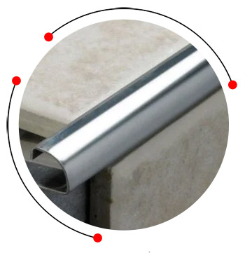 Stainless steel outside corner trim