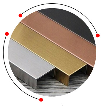 Stainless steel PVD coated profiles