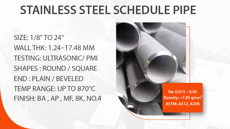 Stainless steel schedule pipe manufacturer in india