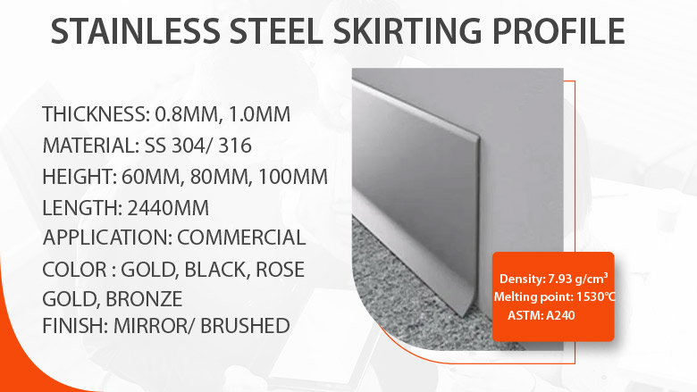 Stainless steel skirting profile manufacturer in India