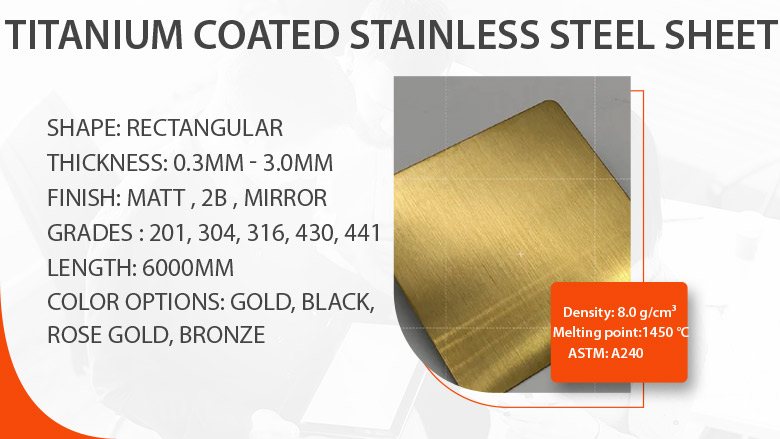 Titanium coated stainless steel sheets supplier in India